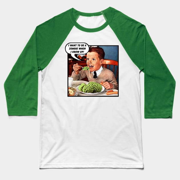 Little Tommy always eats his greens! Baseball T-Shirt by BrotherAdam